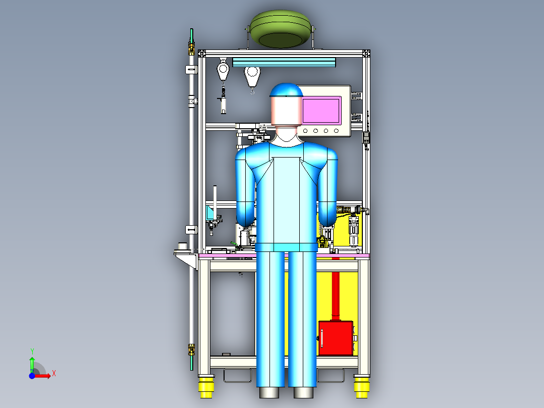 管柱筒装配前视图