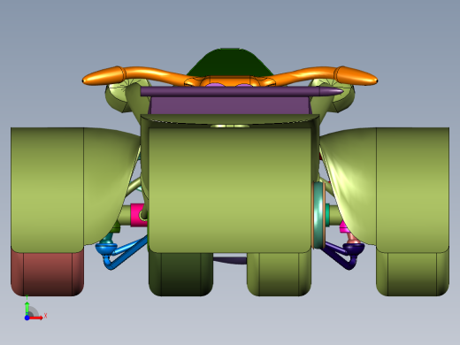 倒三轮运动模式摩托前视缩略图