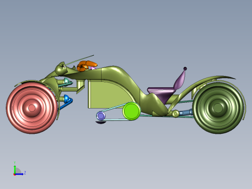 倒三轮运动模式摩托左视缩略图