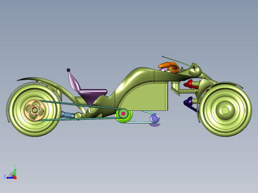 倒三轮运动模式摩托右视缩略图