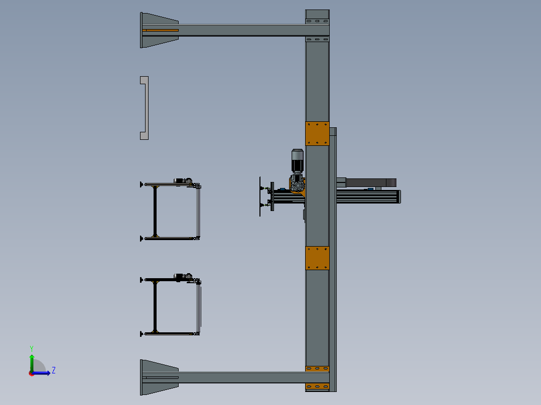 桁架机械手板材搬运sw20左视图
