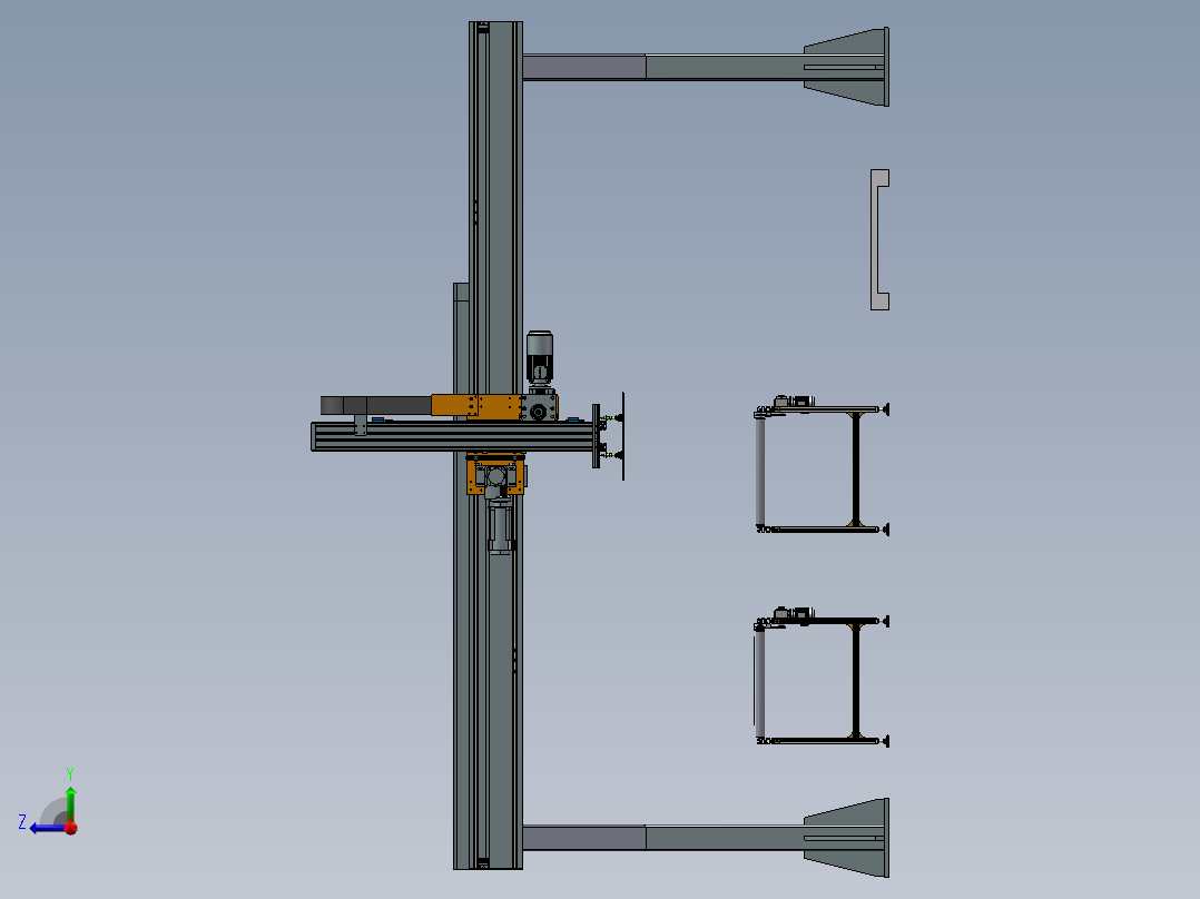 桁架机械手板材搬运sw20右视图