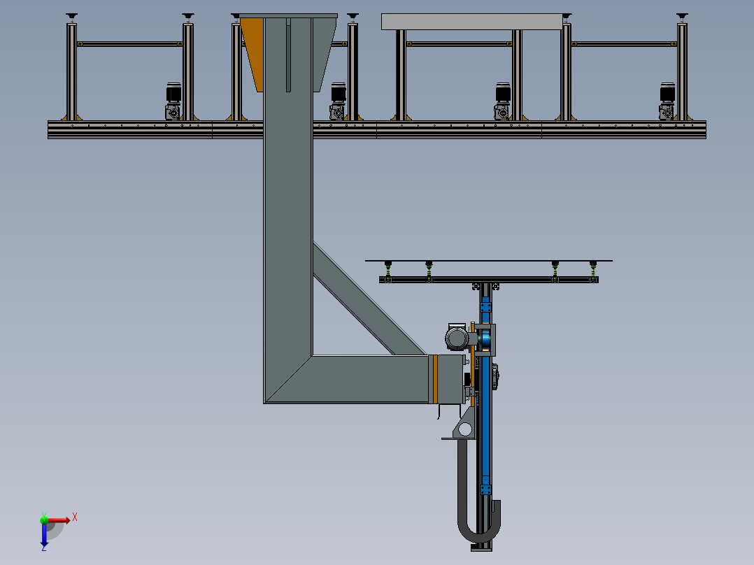 桁架机械手板材搬运sw20俯视图