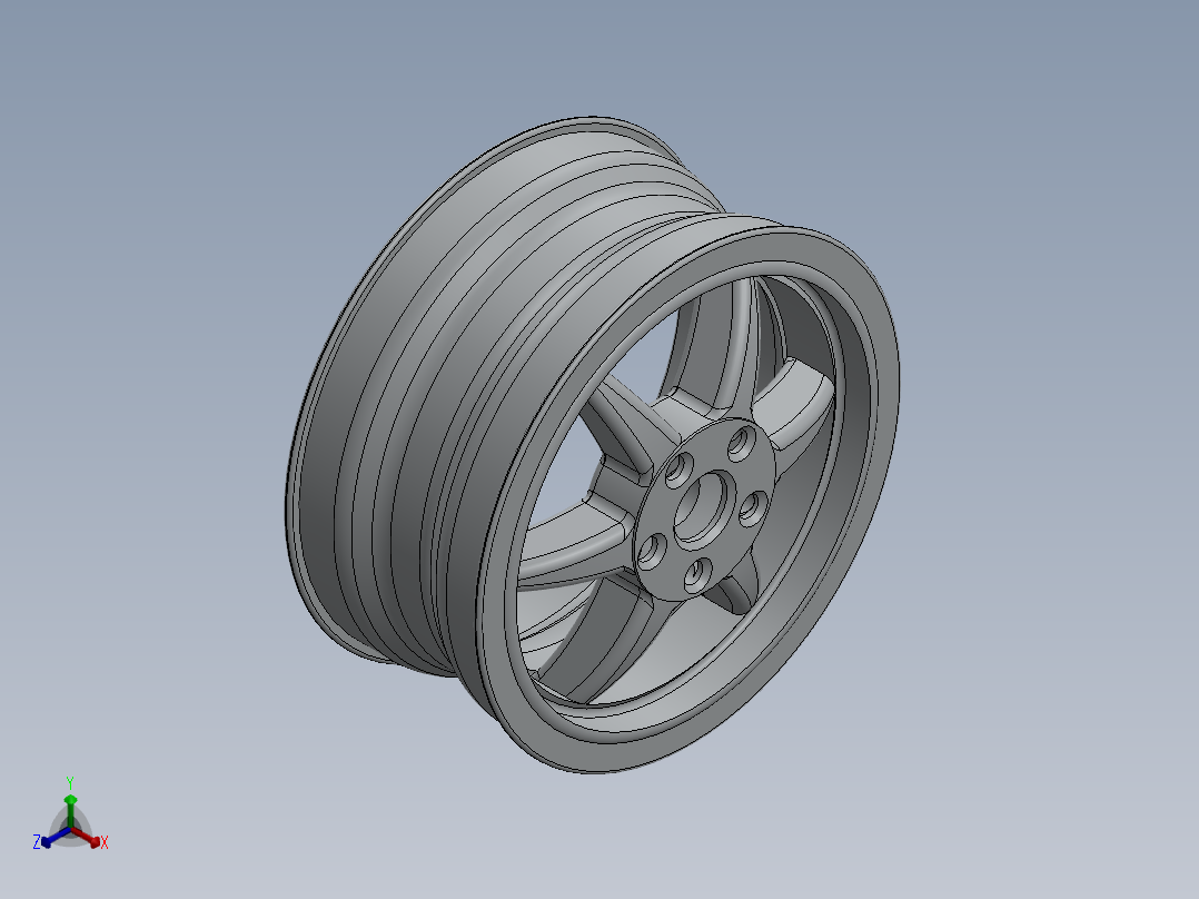 轮毂轮胎正等轴测图