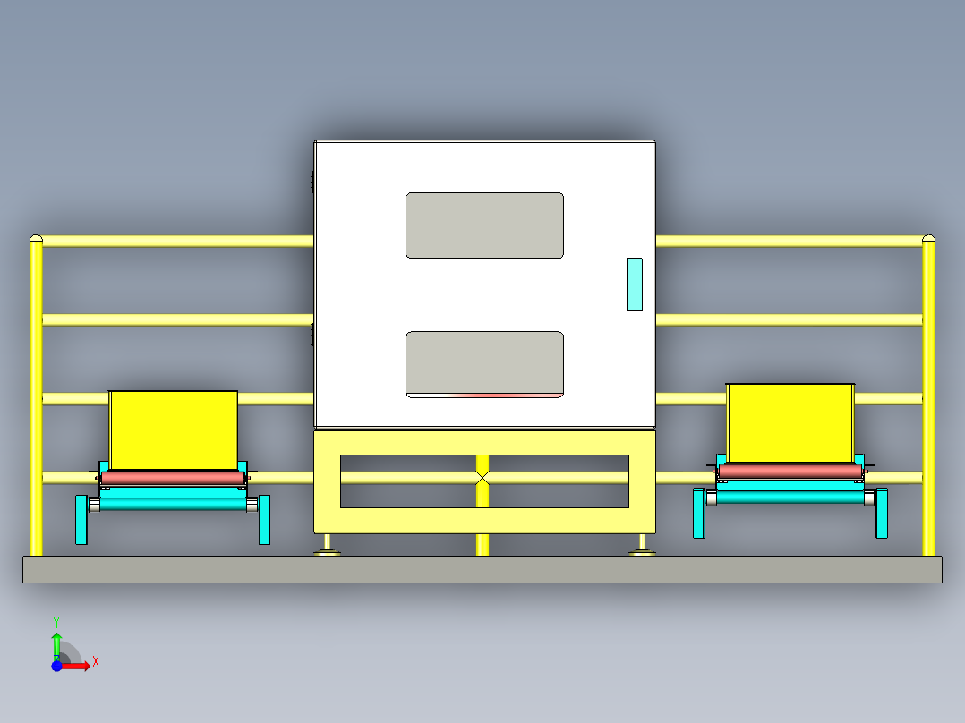 熔炼炉自动化生产线设计前视图