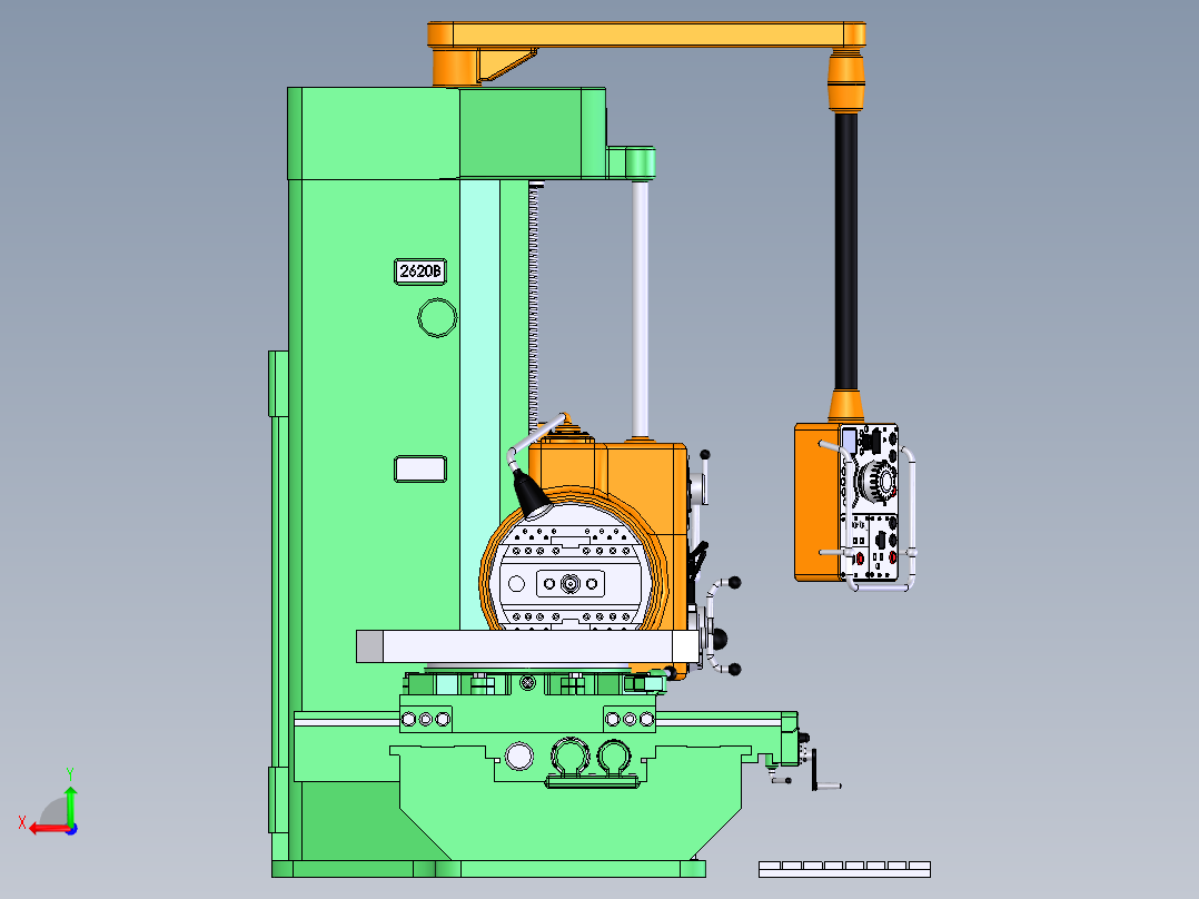 自动铣床后视图