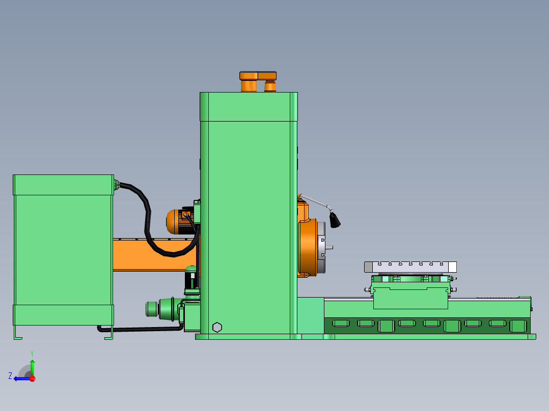 自动铣床右视图
