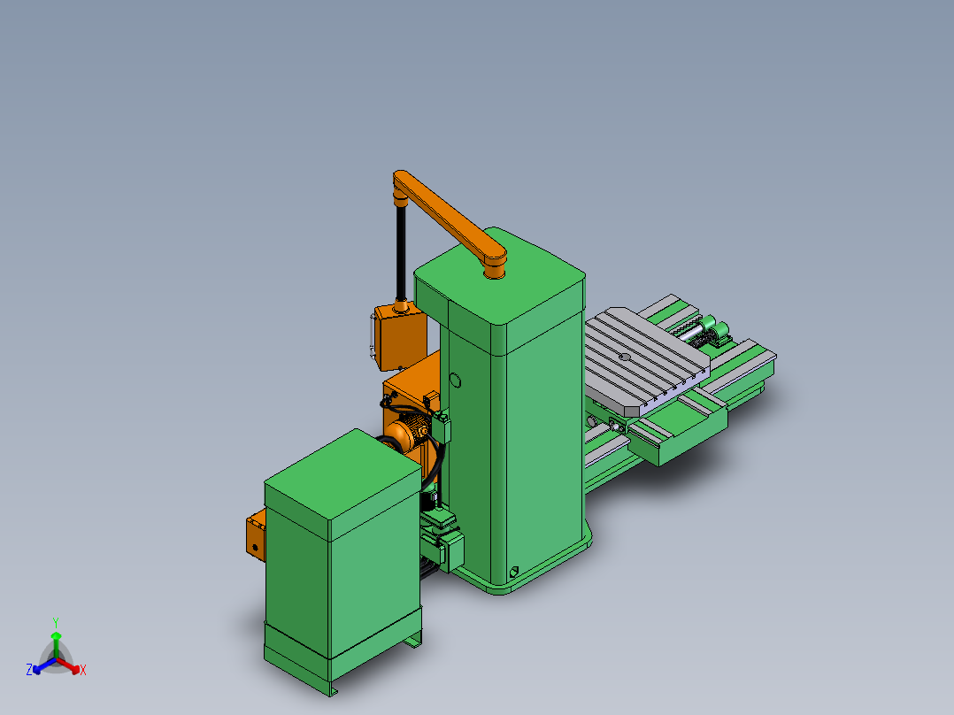 自动铣床正等轴测图