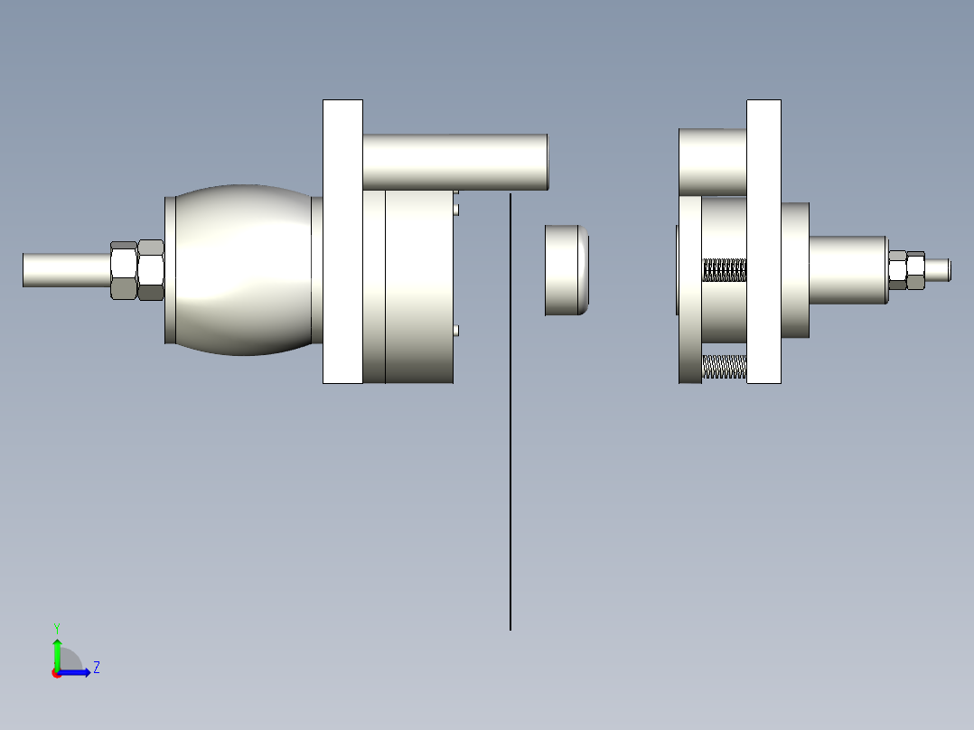 圆筒形件落料拉深复合模左视图