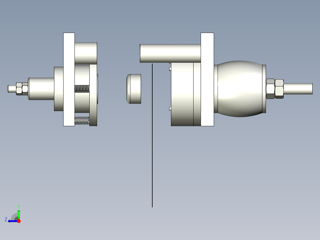 圆筒形件落料拉深复合模右视图