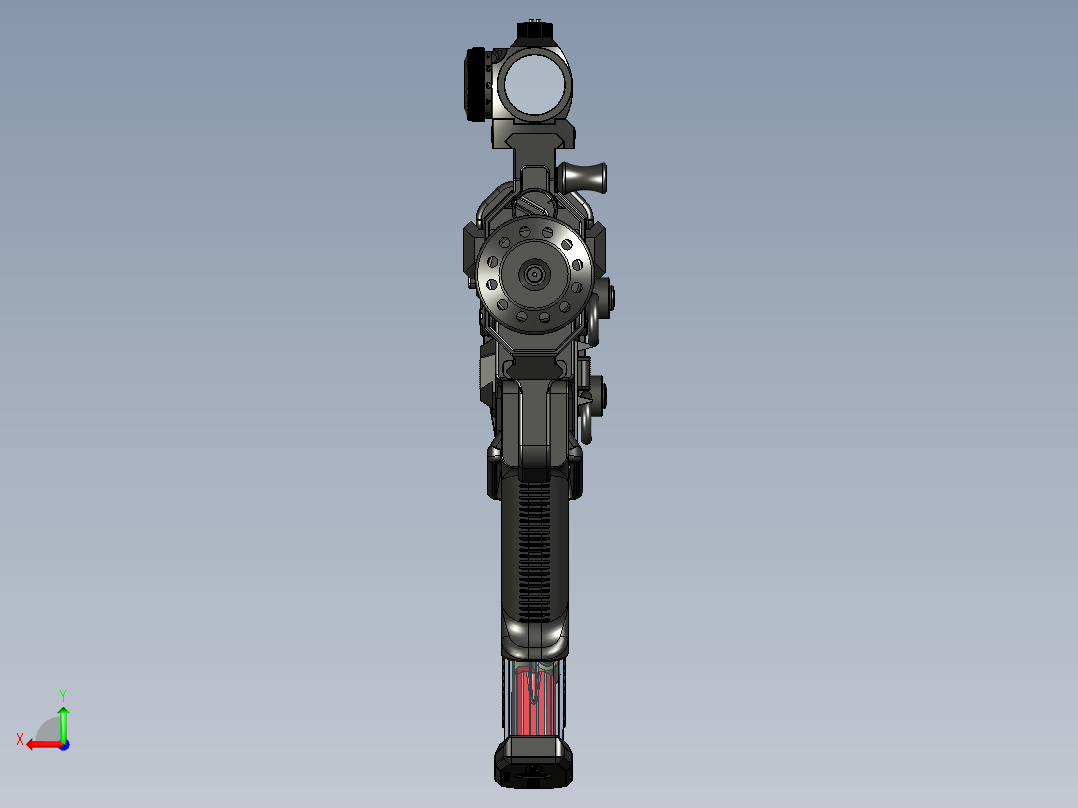 手枪左轮冲锋枪老式狙击步枪设计3D图纸wz-2022-perun-c-1 1 STP后视图