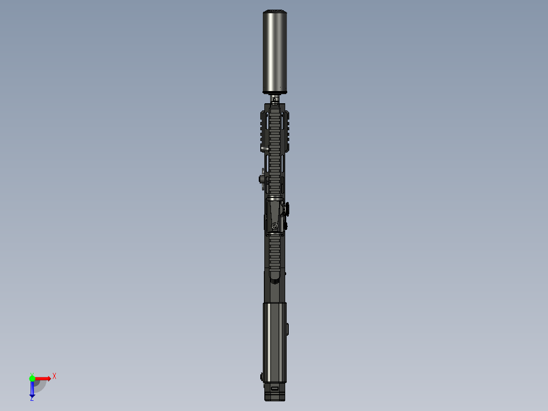 手枪左轮冲锋枪老式狙击步枪设计3D图纸wz-2022-perun-c-1 1 STP俯视图