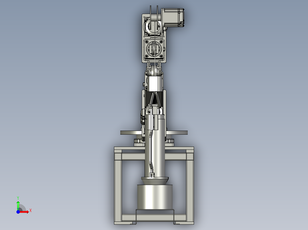 单立柱平面坐标机械手臂前视图