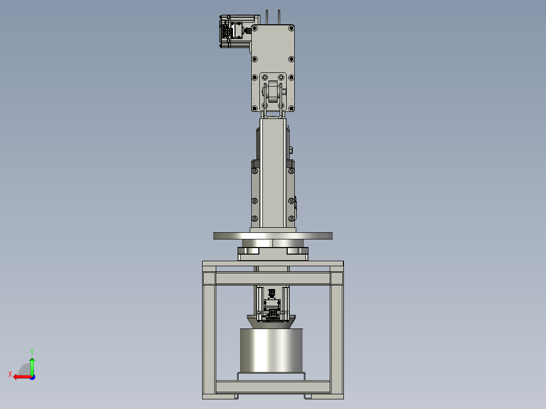 单立柱平面坐标机械手臂后视图
