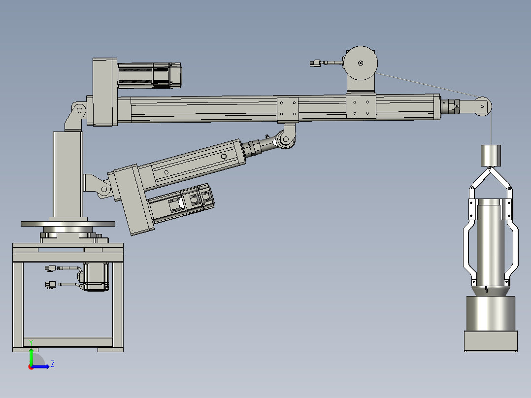 单立柱平面坐标机械手臂左视图