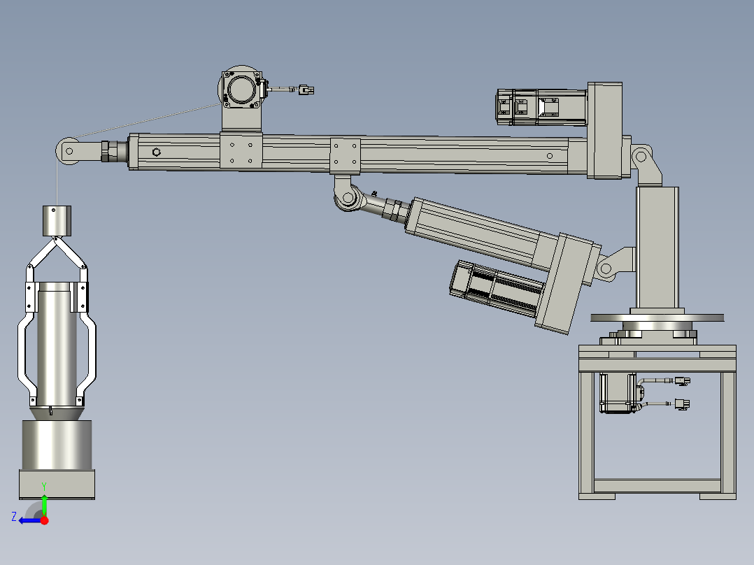 单立柱平面坐标机械手臂右视图