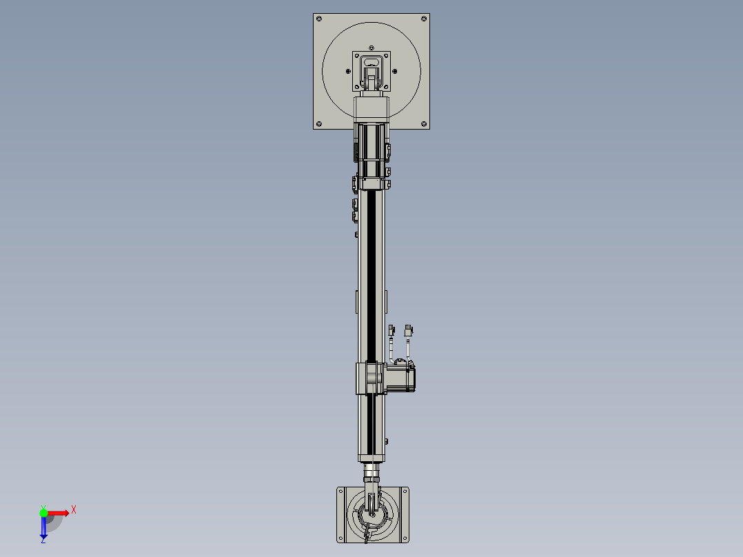 单立柱平面坐标机械手臂俯视图