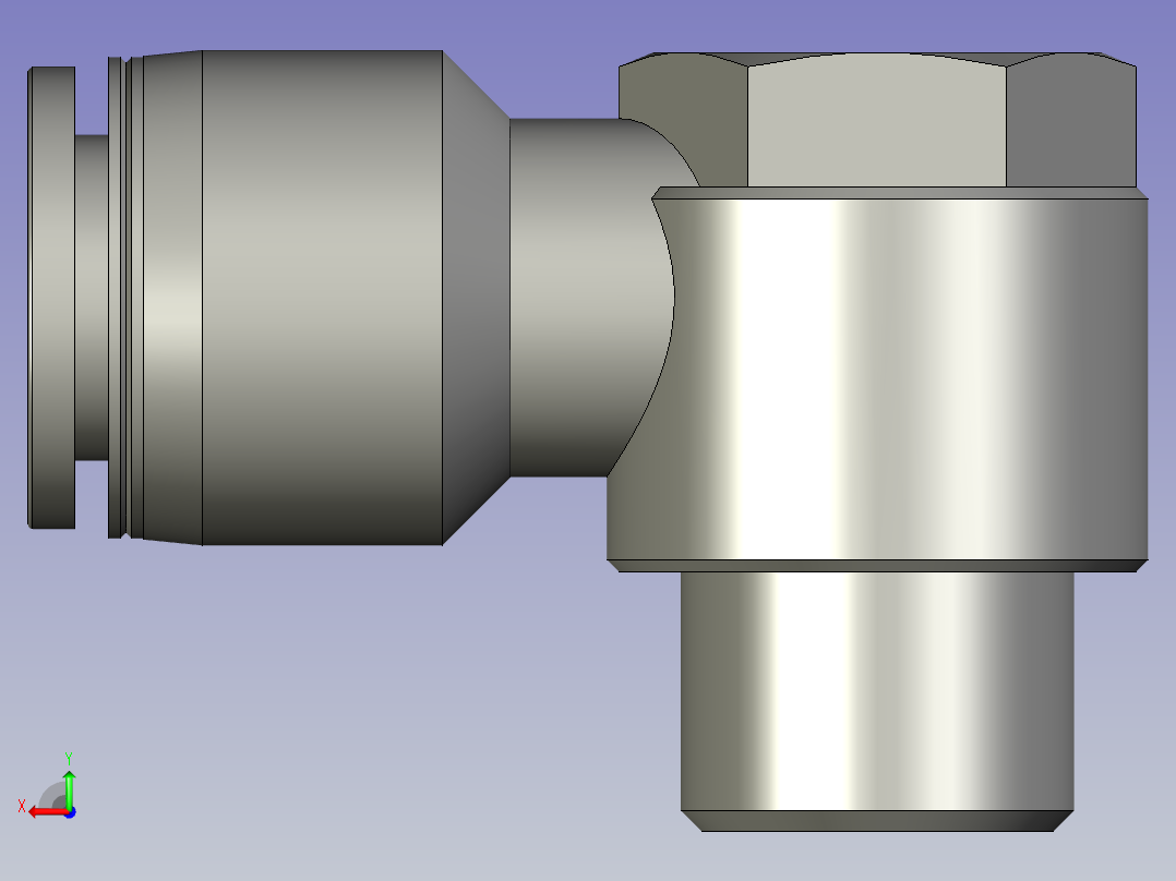 LM18A001外六角肘节接头PH1203后视图