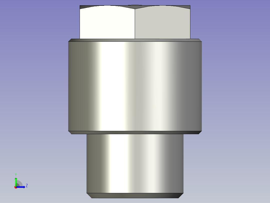 LM18A001外六角肘节接头PH1203左视图