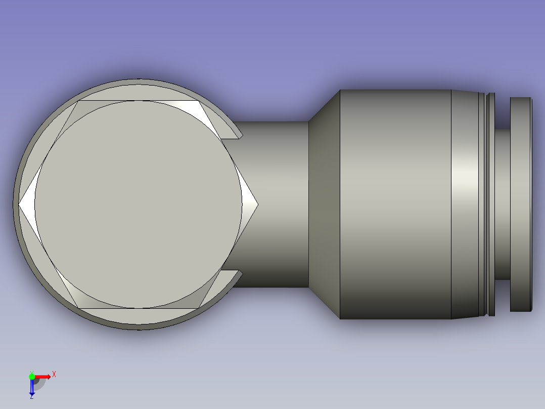 LM18A001外六角肘节接头PH1203俯视图