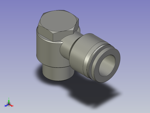 LM18A001外六角肘节接头PH1203正等轴测缩略图