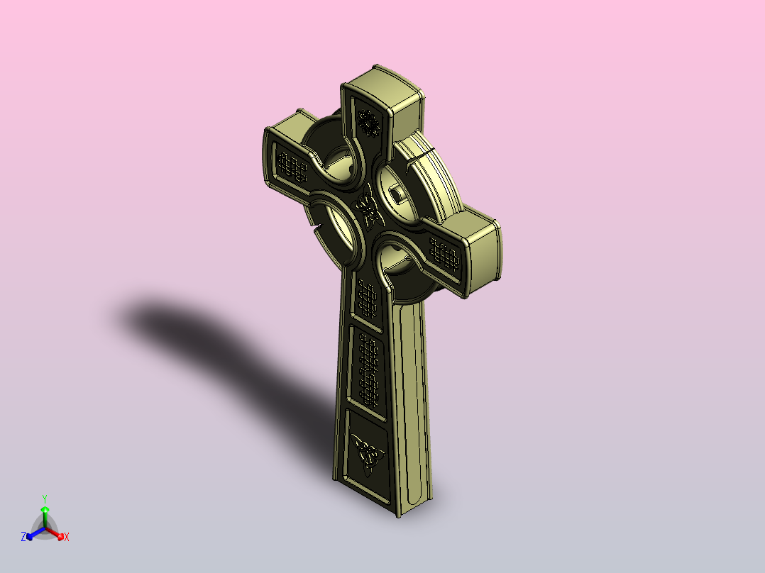 凯尔特十字架正等轴测图