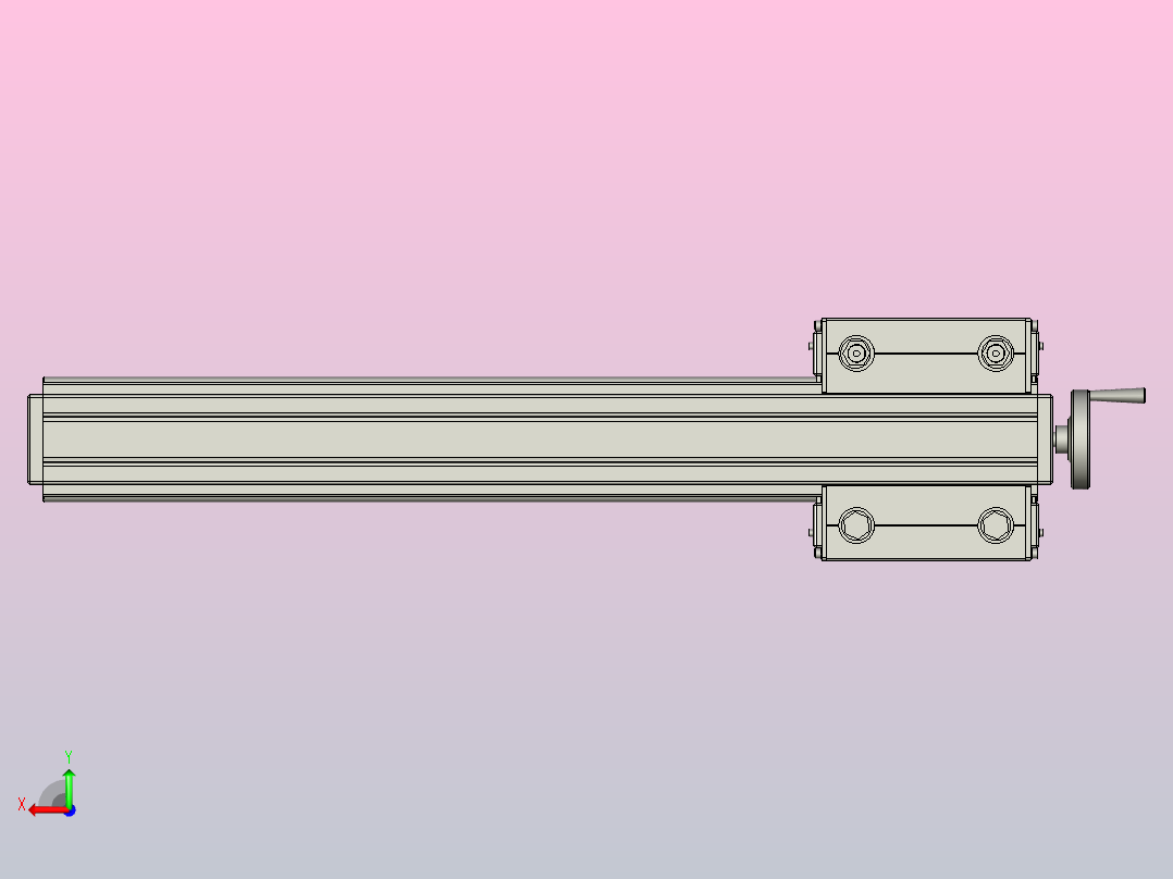 线性运动机制与手动驱动后视图