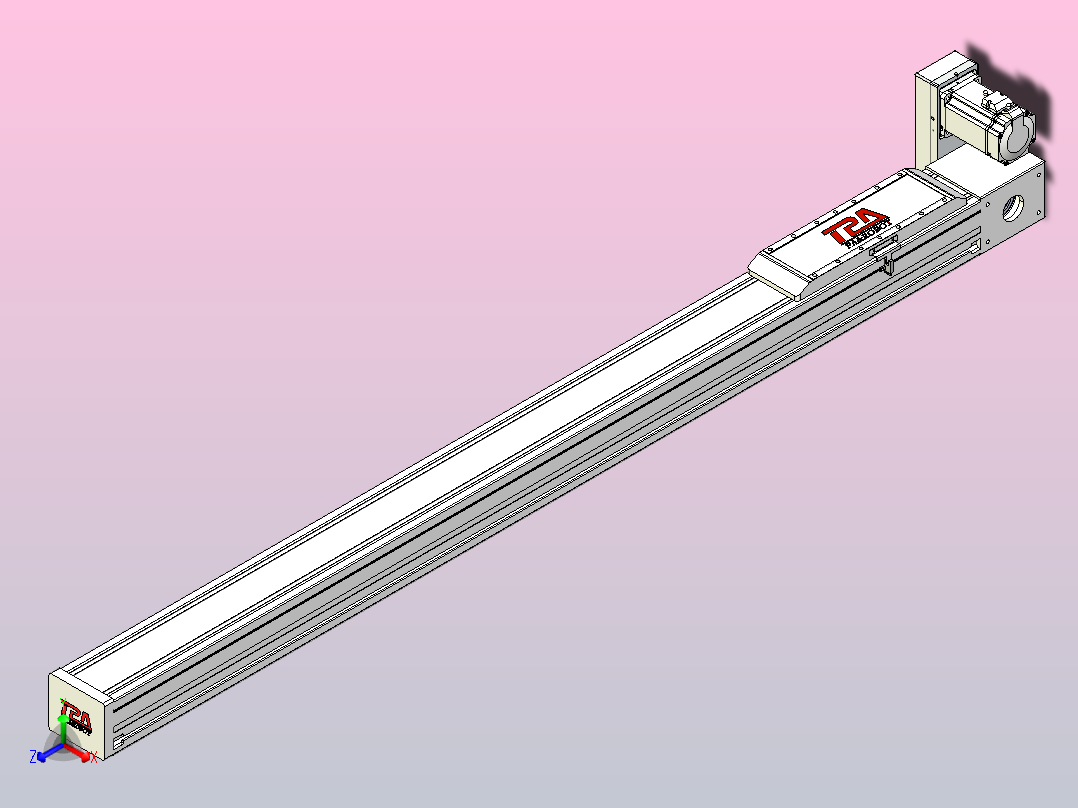 伺服电机集成皮带传动直线执行器TPA-OCB-120-224-L1350-RU-P75-N3主视图