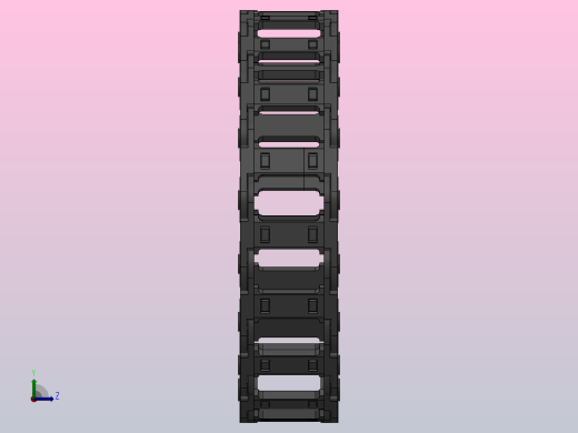 弯曲半径125内高30两侧打开型桥式拖链_DMD30BD-30-50-125R-30左视缩略图