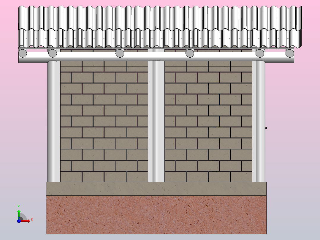 农场木屋模型前视图