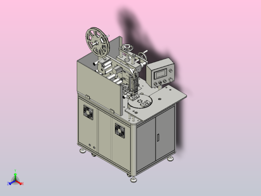 转盘式自动贴标机3D模型
