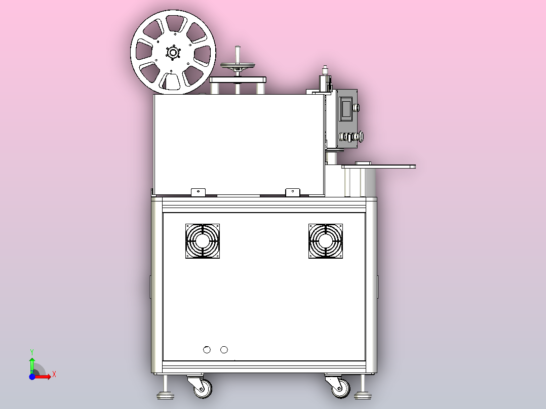 转盘式自动贴标机3D模型前视图