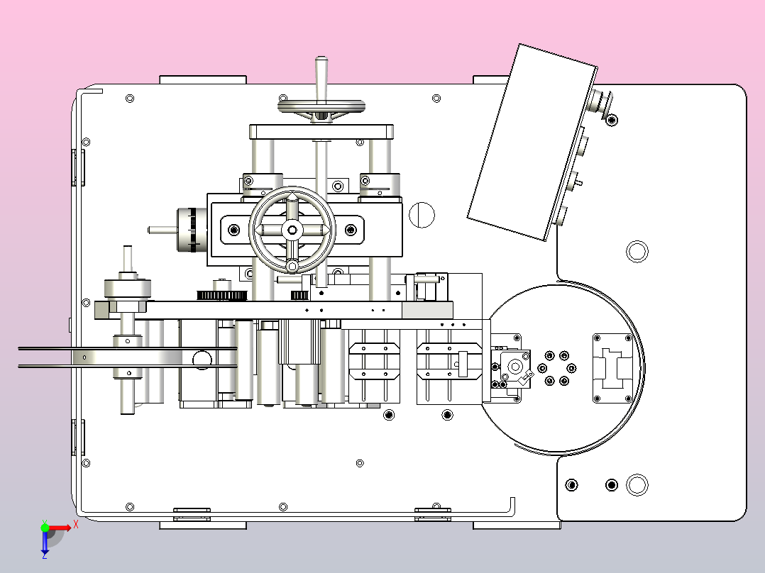 转盘式自动贴标机3D模型俯视图