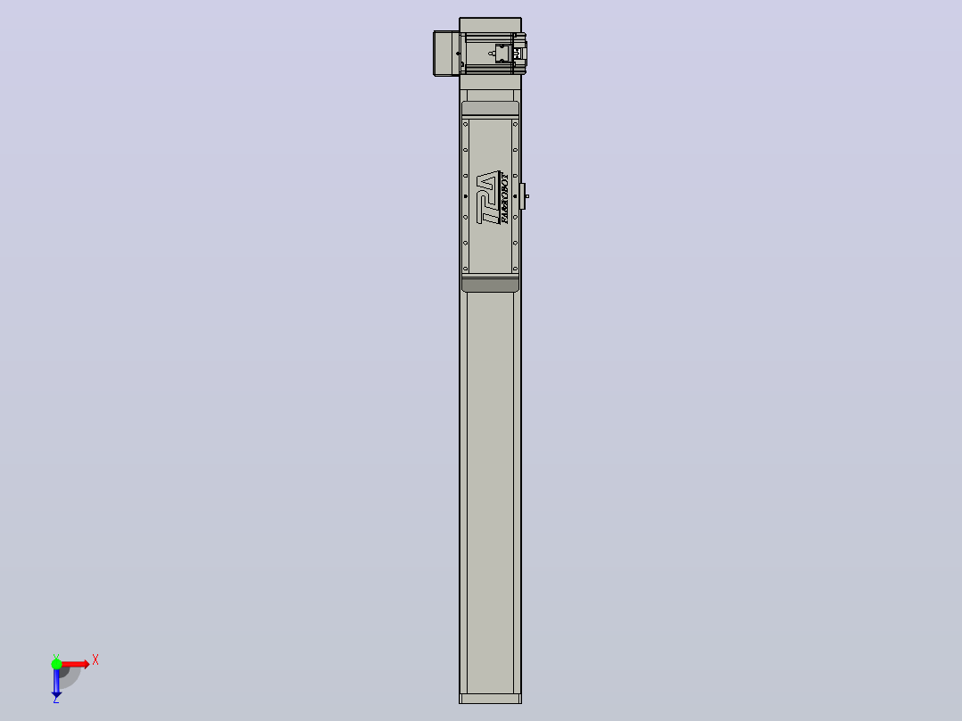 伺服电机集成皮带传动直线执行器TPA-OCB-120-224-L650-RU-P75-N3俯视图