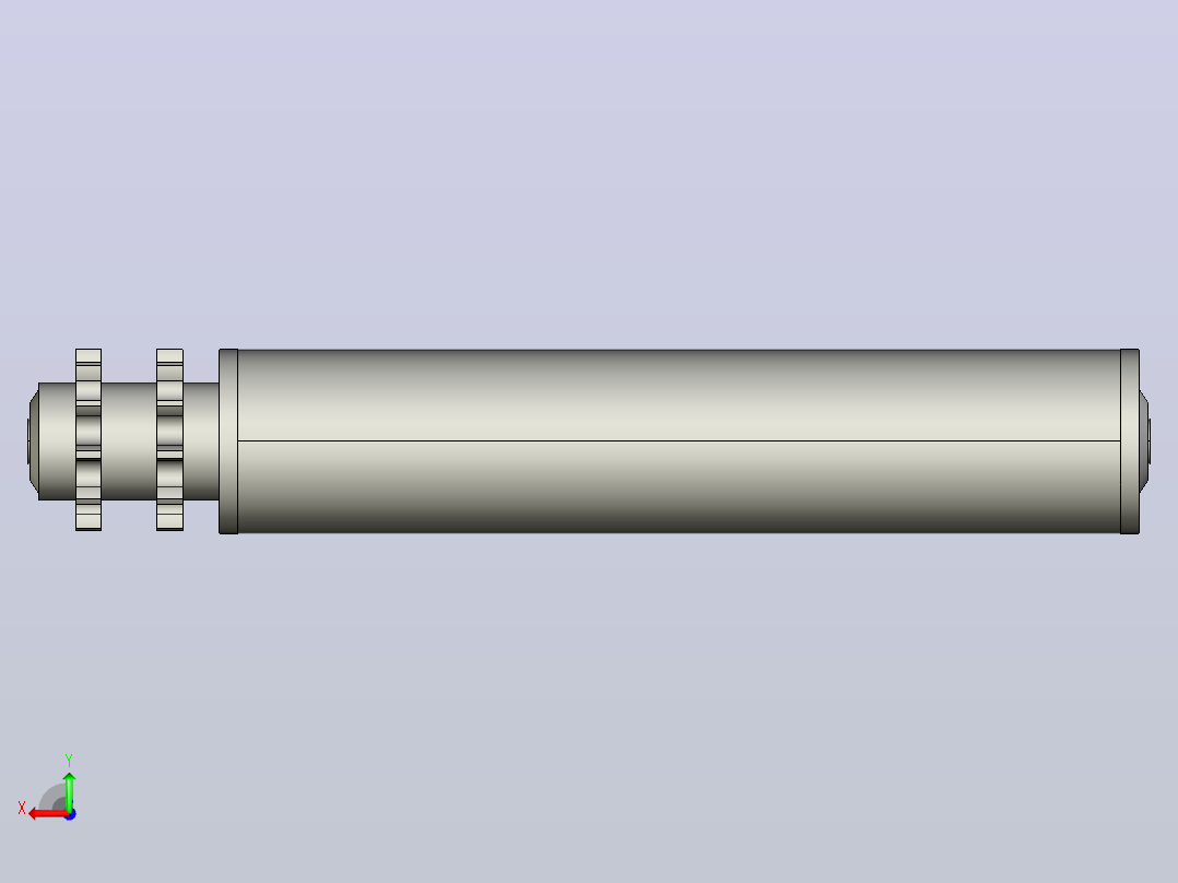 SD2-08B11T-D50X1.5T-AGL305-RL250-C2动力钢制双排齿输送滚筒后视图