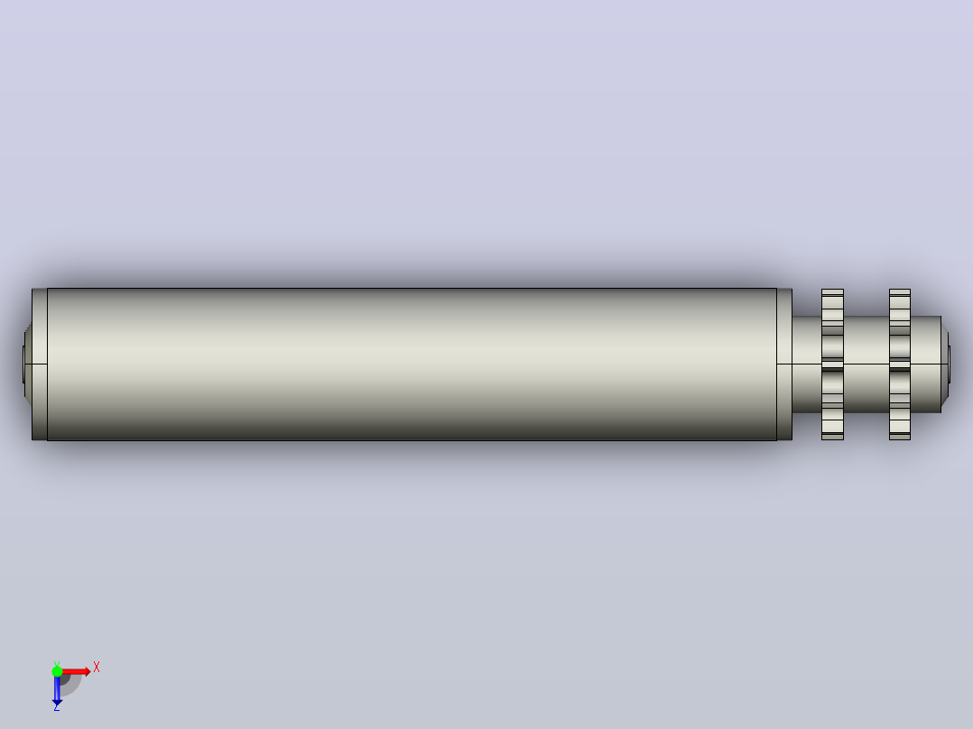 SD2-08B11T-D50X1.5T-AGL305-RL250-C2动力钢制双排齿输送滚筒俯视图