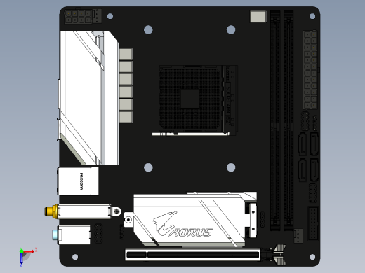 技嘉aorus b450i pro wifi itx俯视缩略图