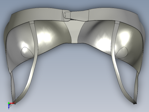 34D胸罩的3D模型俯视缩略图