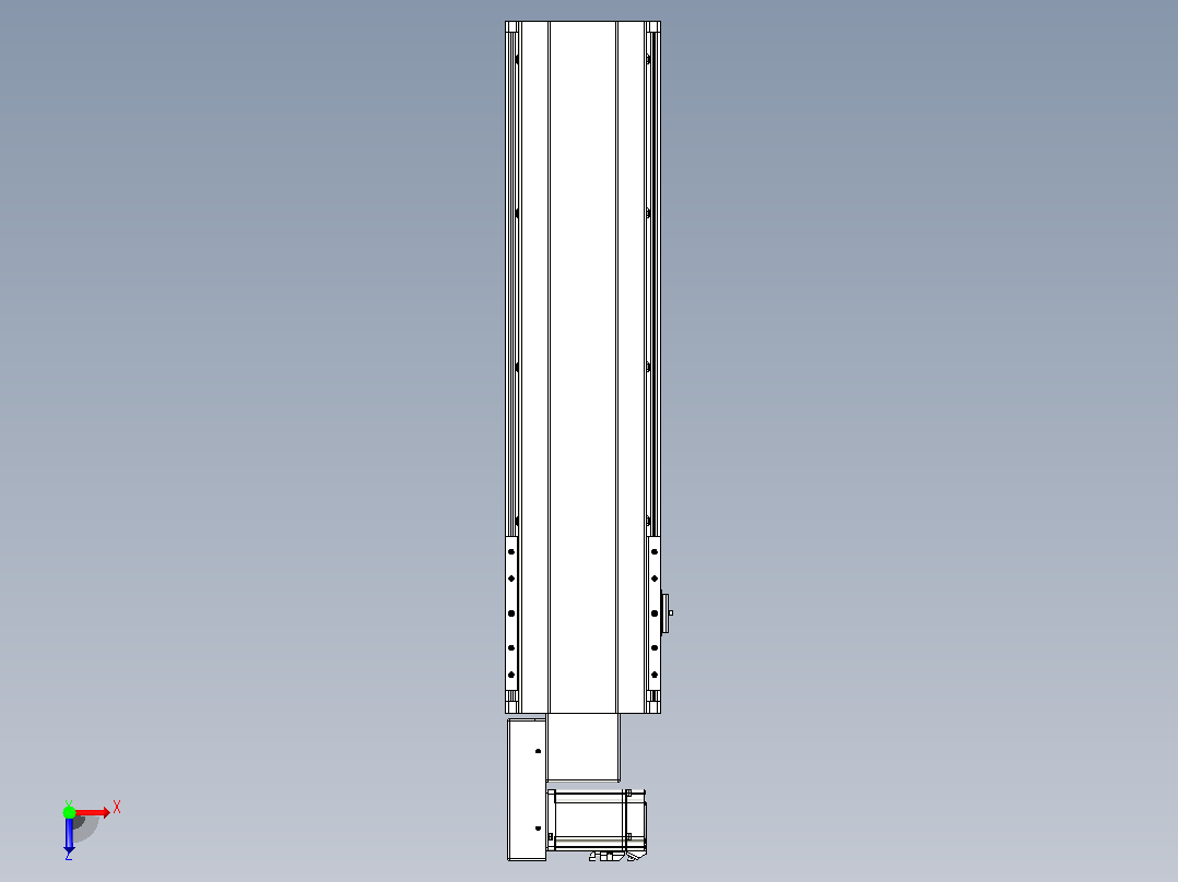 皮带直线轴半封闭可选导轨TPA-HNB-202D-140-L550-ML-C-P75-N3俯视图