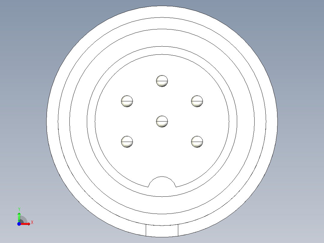 五针插头前视图