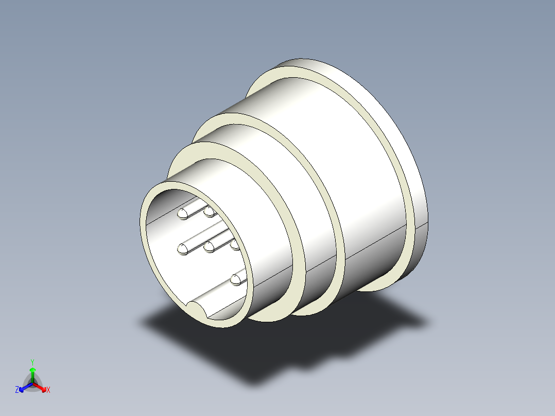 五针插头正等轴测图