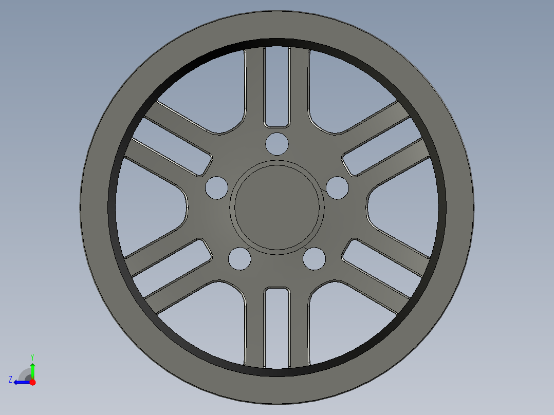 utocad MO951轮毂右视图