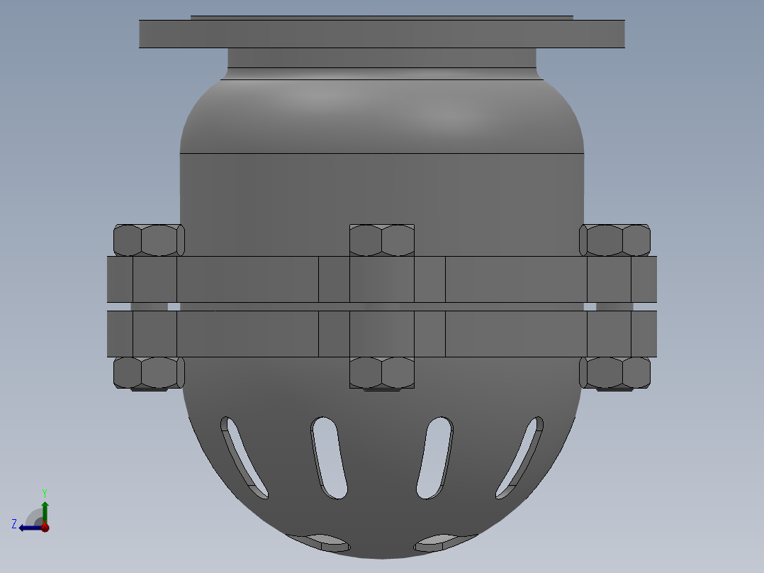 法兰底阀-316 DN50-DN500右视图