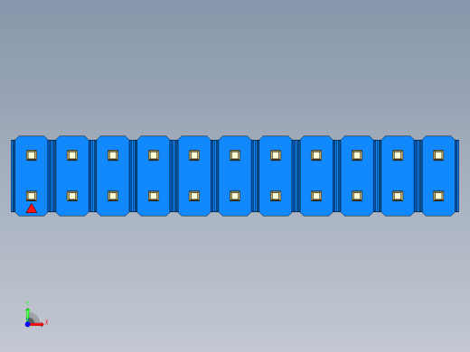 彩色公头100mil（2.54mm）系列-DS1021_blue_2x11p_100mil_Type43_rev1.0前视缩略图