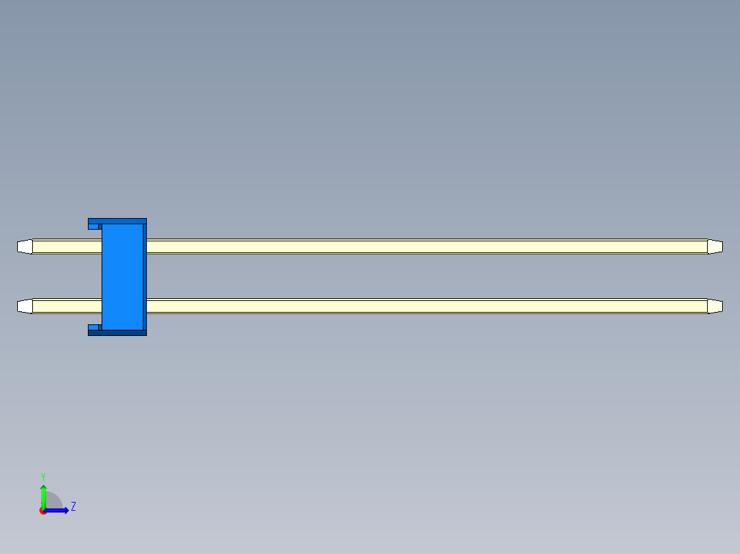 彩色公头100mil（2.54mm）系列-DS1021_blue_2x11p_100mil_Type43_rev1.0左视图