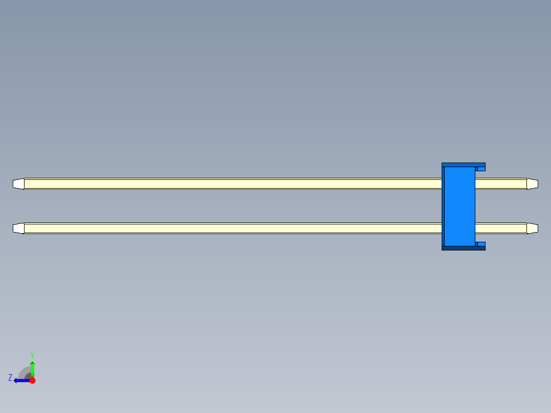 彩色公头100mil（2.54mm）系列-DS1021_blue_2x11p_100mil_Type43_rev1.0右视图