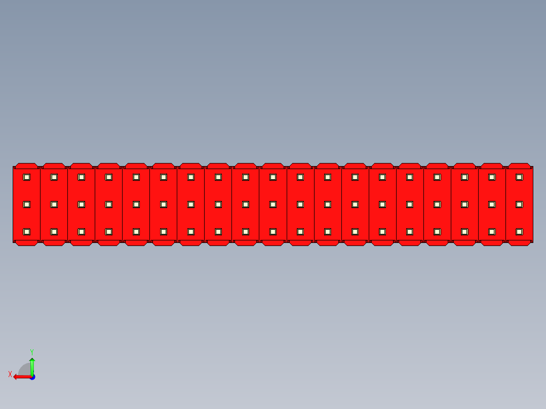 彩色公头100mil（2.54mm）系列-DS1021_red_3x19p_100mil_Type19_rev1.0后视图