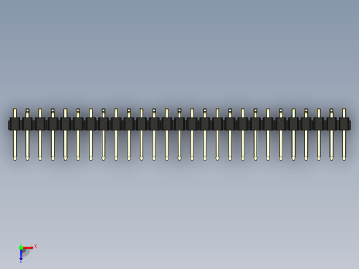 彩色公排针 100mil 2.54mm 系列-DS1022_black_27p_100mil_Type_SMT_R2_rev1.0俯视缩略图