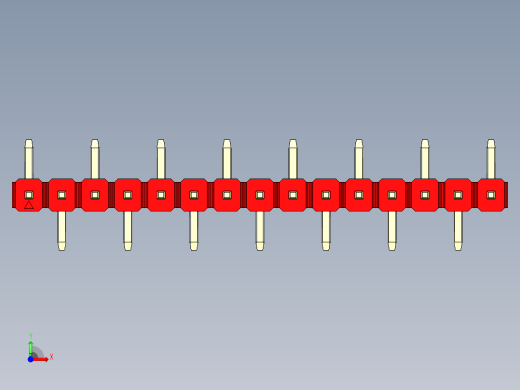 彩色公排针 100mil 2.54mm 系列-DS1022_red_15p_100mil_Type_SMT_R1_rev1.0前视缩略图