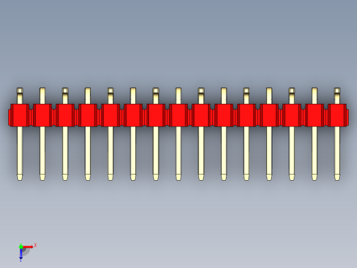 彩色公排针 100mil 2.54mm 系列-DS1022_red_15p_100mil_Type_SMT_R1_rev1.0俯视缩略图